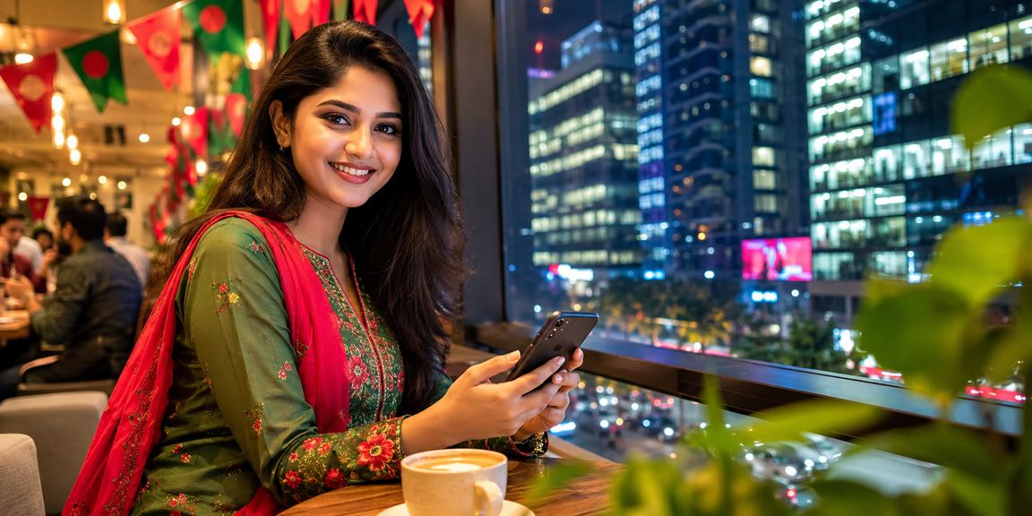 ঢাকায় মোবাইল ফোনে অনলাইন পেমেন্ট ও গেমিং করছেন একজন ব্যবহারকারী